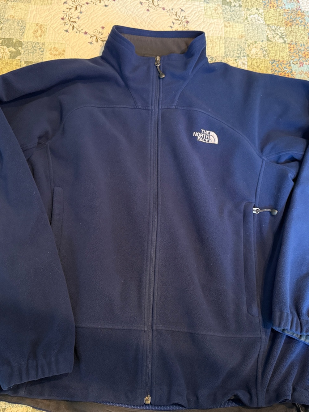 Y2K 2007 The North Face Men's Deep Navy Full-Zip Fleece Jacket